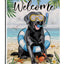 Bandera perro labrador negro decorativa exterior