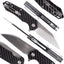 Cuchillo plegable D2 acero fibra carbono clip camping