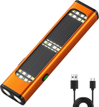 Linterna solar multifunción 900 lúmenes IP65 naranja