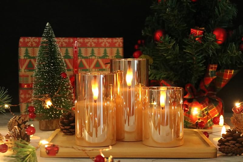 Velas LED cera real con temporizador remoto para fiestas