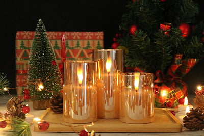Velas LED cera real con temporizador remoto para fiestas