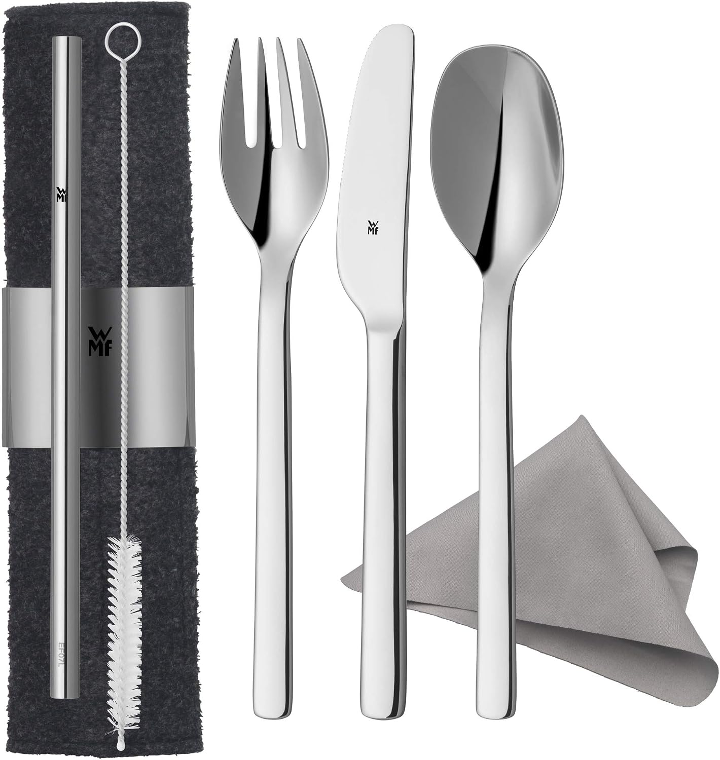 Set 8 Pzas Cubiertos Viaje Senderismo con Estuche