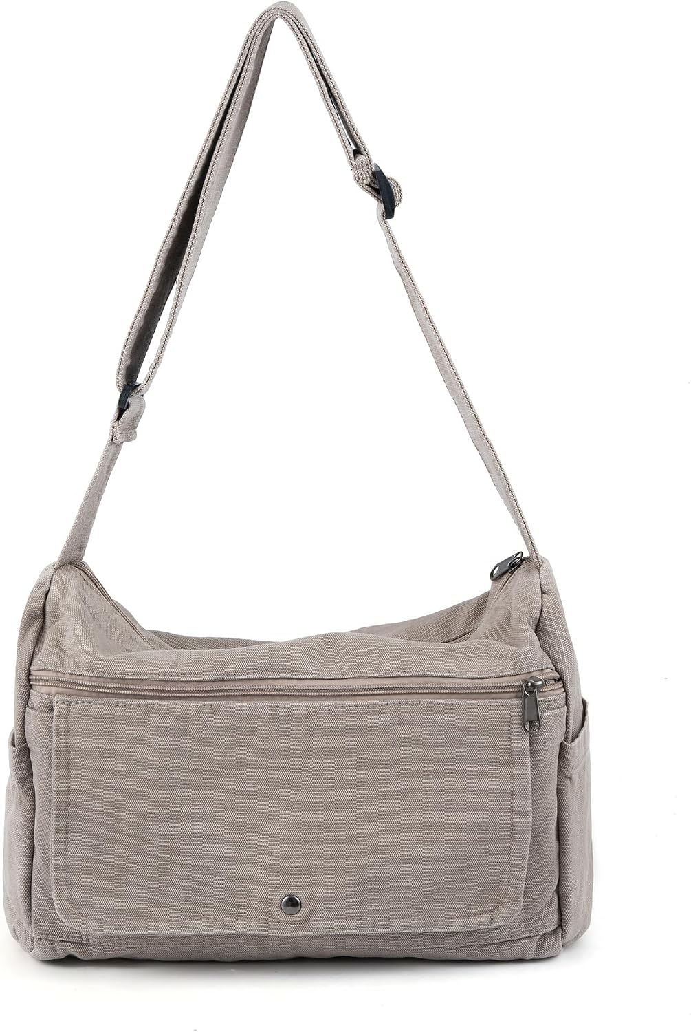 Bolso lona bandolera vintage con bolsillos