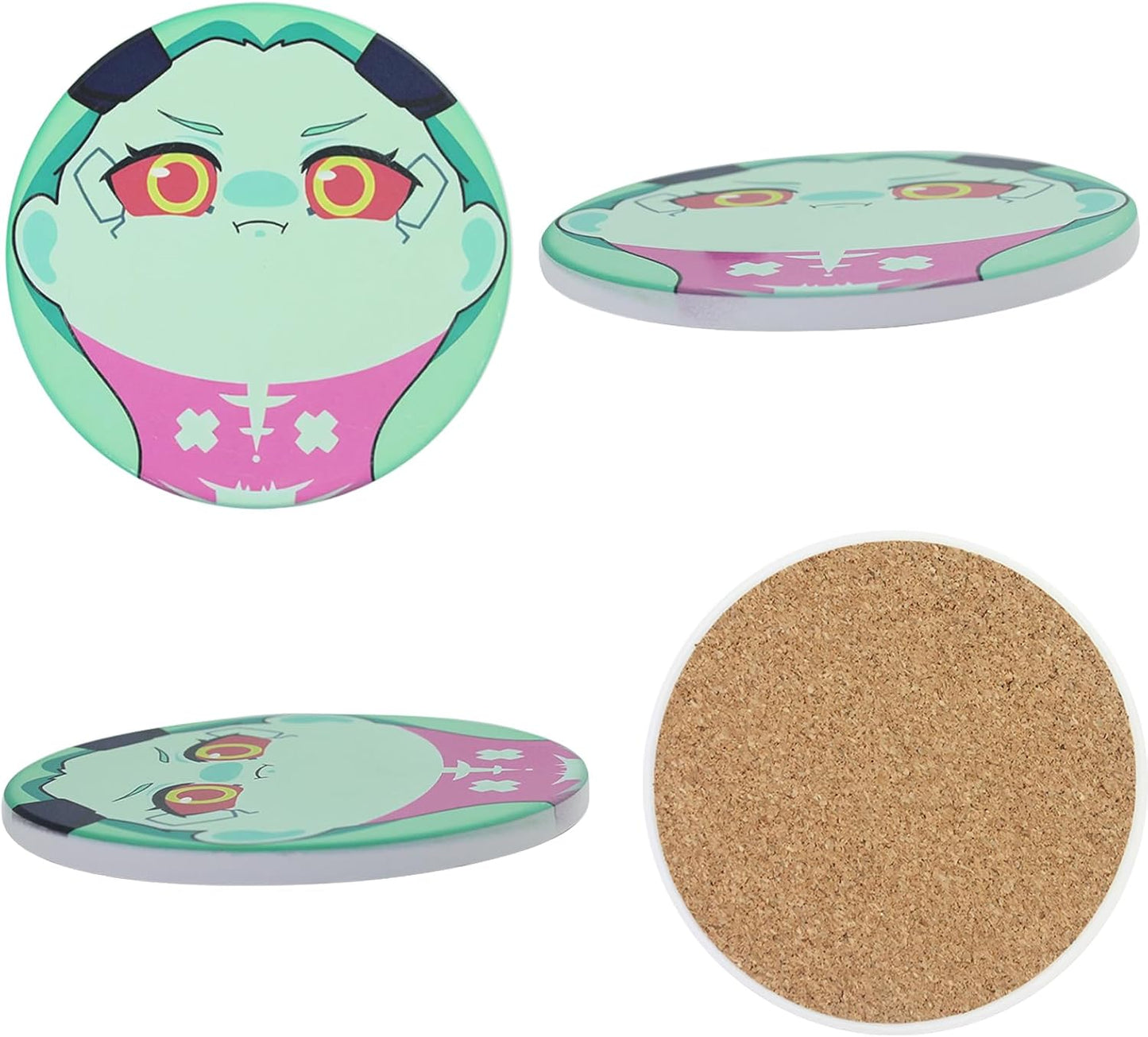 Set tazas anime Adam Smasher y posavasos Rebecca negras
