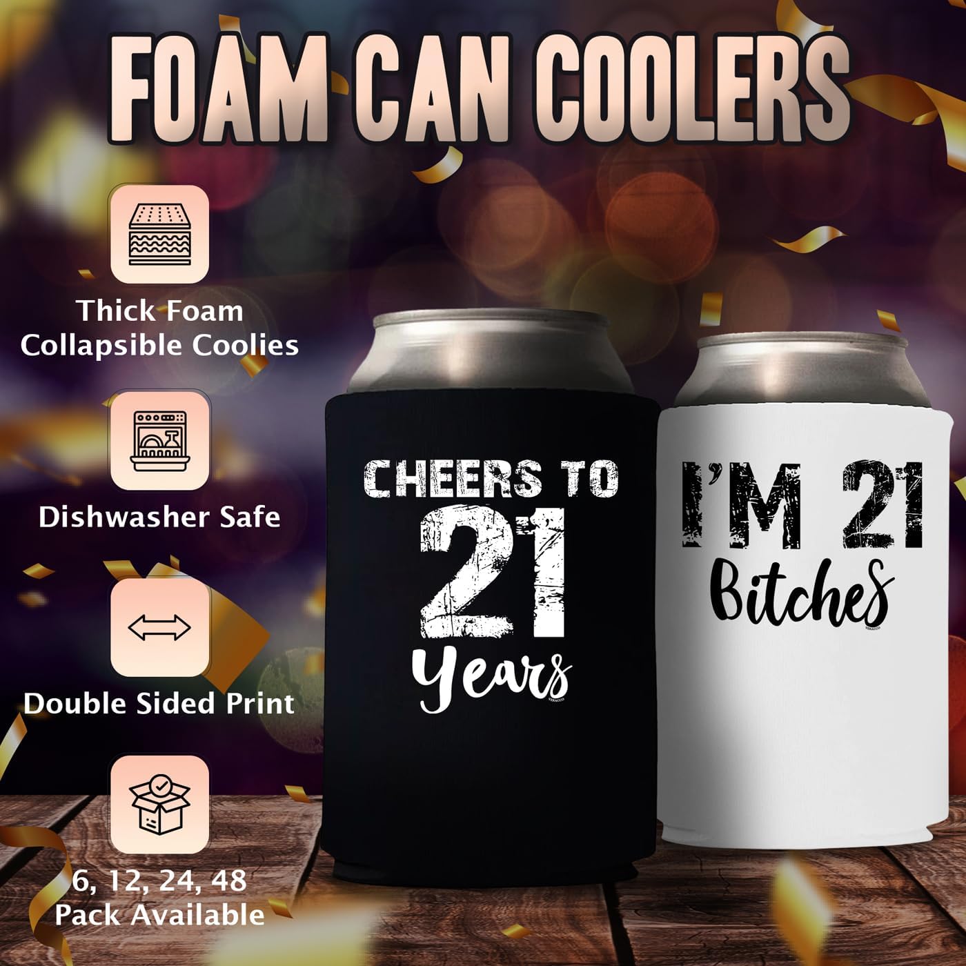 Soporte refrigerante texto I'm 21 B Cheers 21 años
