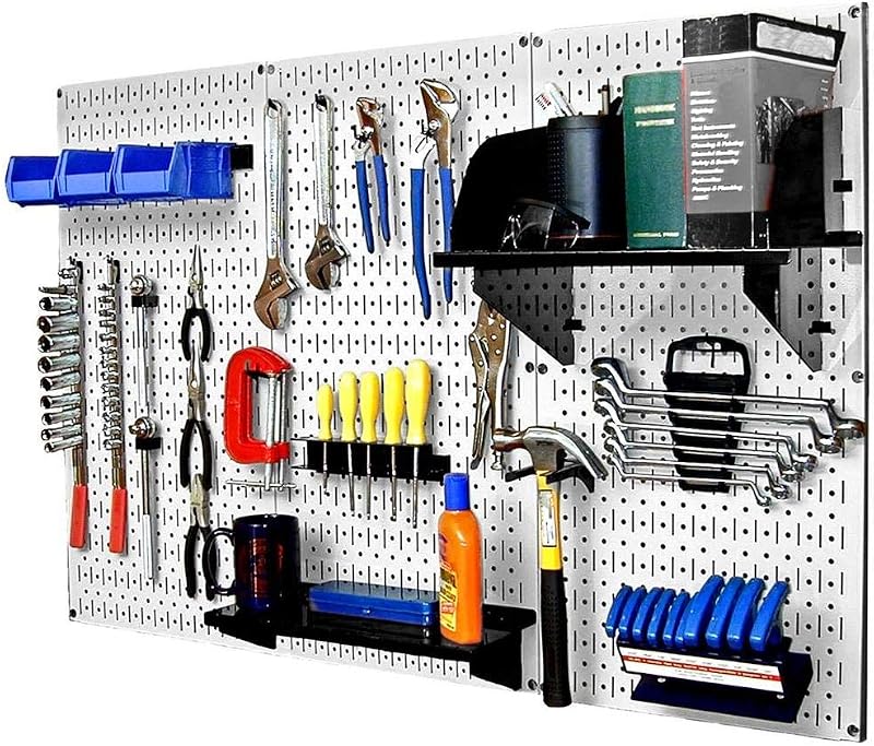 Organiz. herramientas pared panel perforado metal