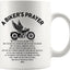 Taza cerámica motociclista regalo 11oz blanca