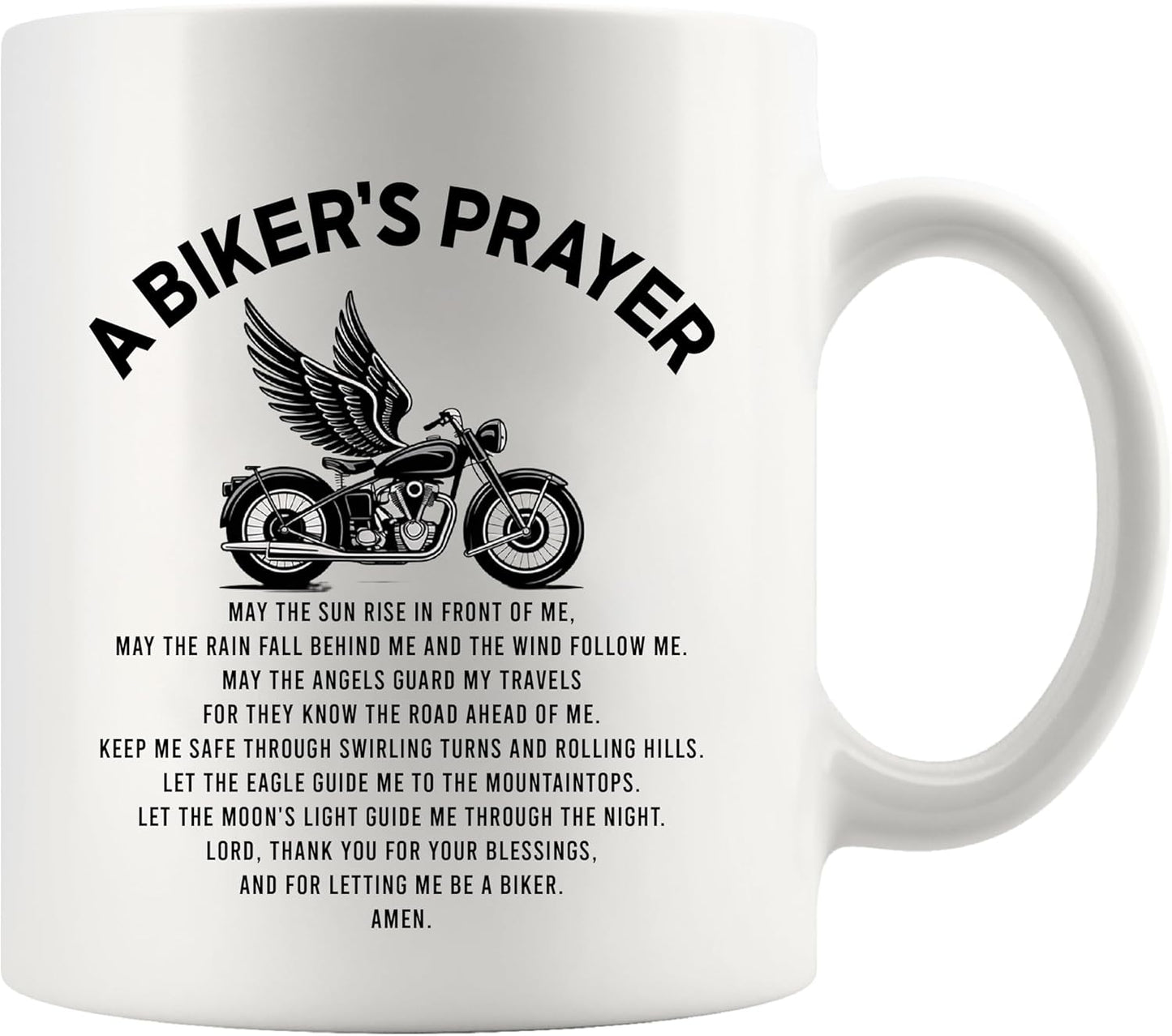 Taza cerámica motociclista regalo 11oz blanca