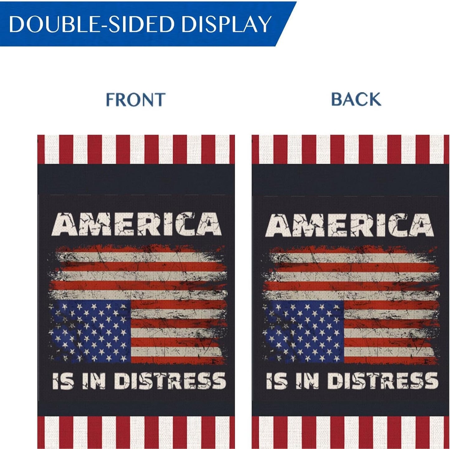 Bandera jardín americana 12x18" doble cara