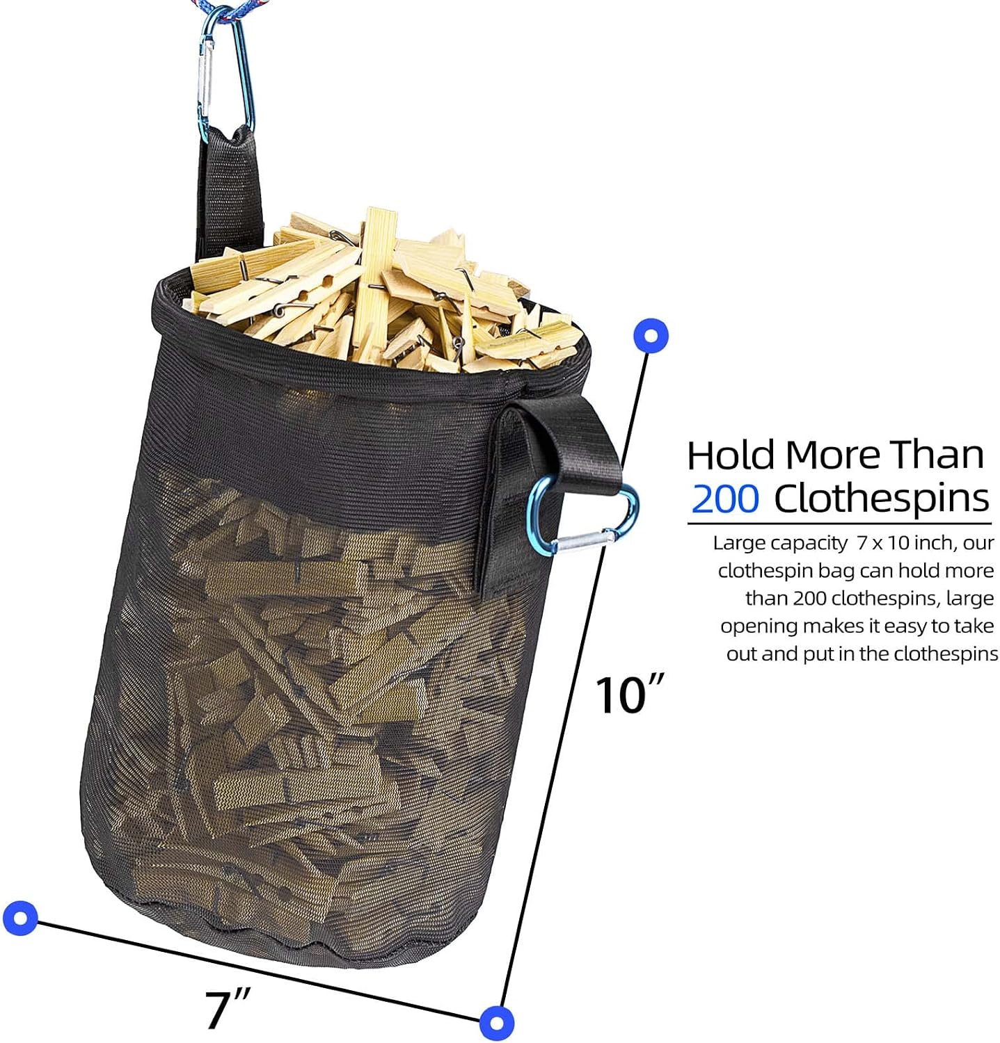 Soporte malla para colgar ropa exterior con bolsa cierre