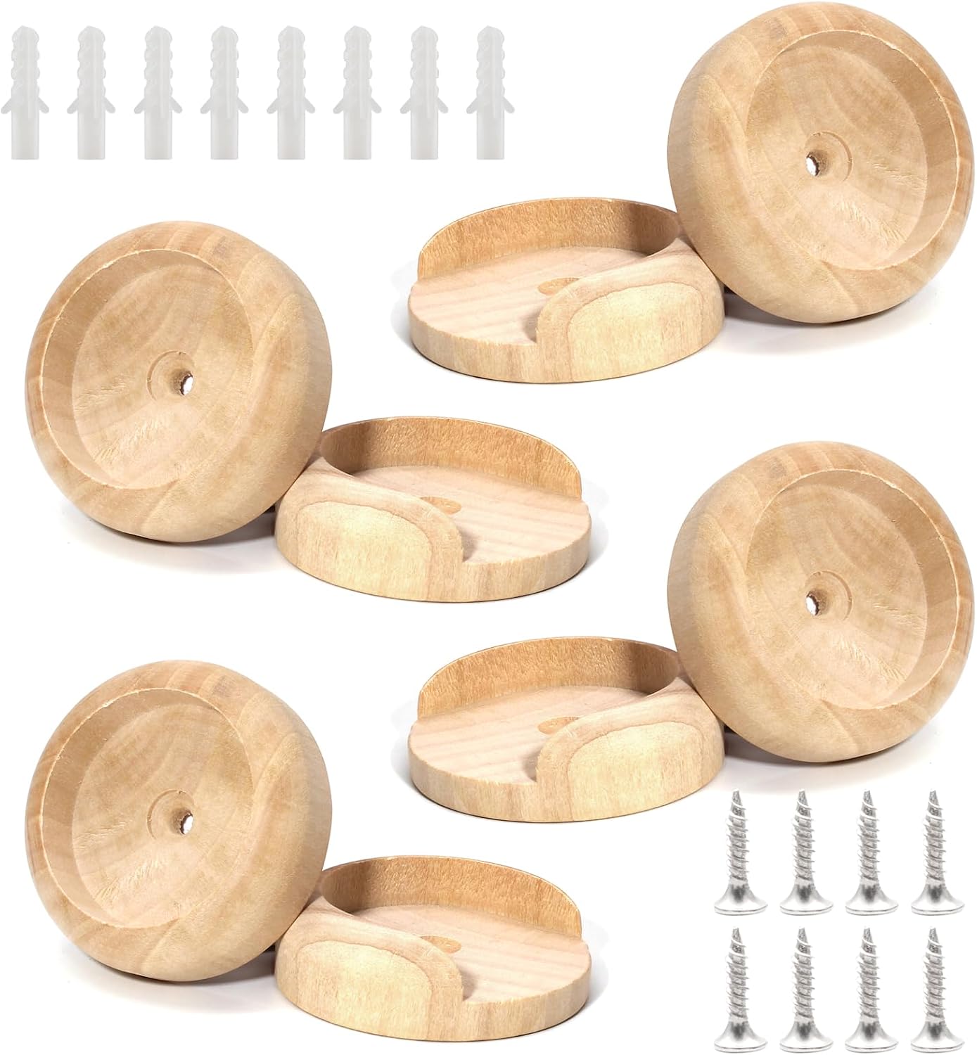 4 Enchufes madera maciza soportes U 1-3/8" universal