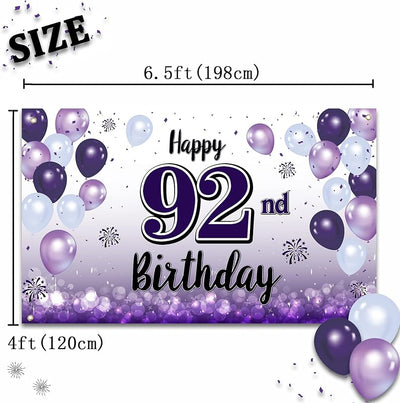 Decoración cumpleaños 92 globo morado grande