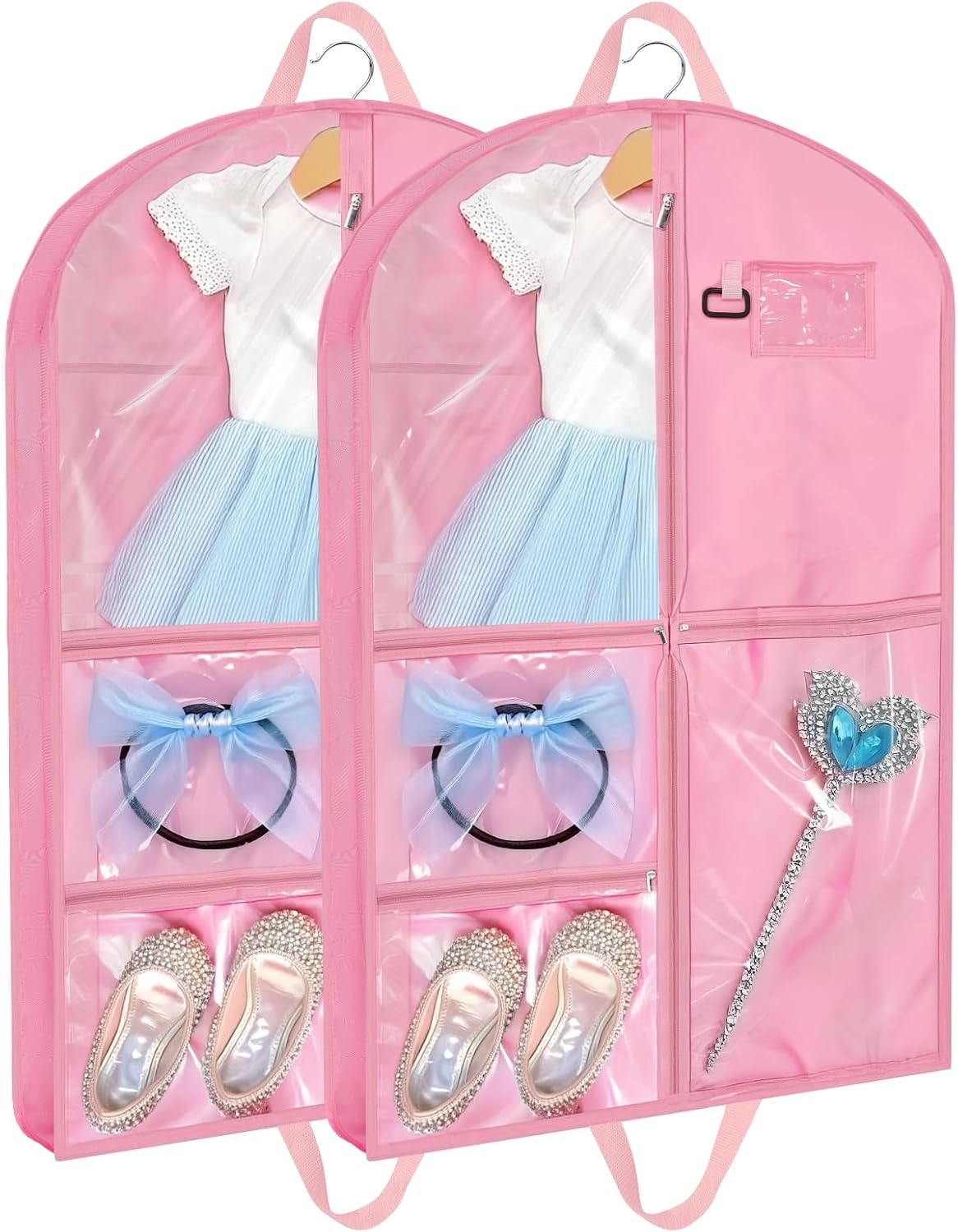 Bolsas ropa baile rosa 24x40" impermeables 2 pzas