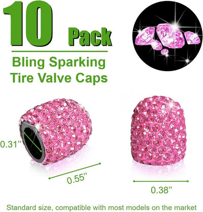 10 Tapones Válvula Neumático Universal Rosa