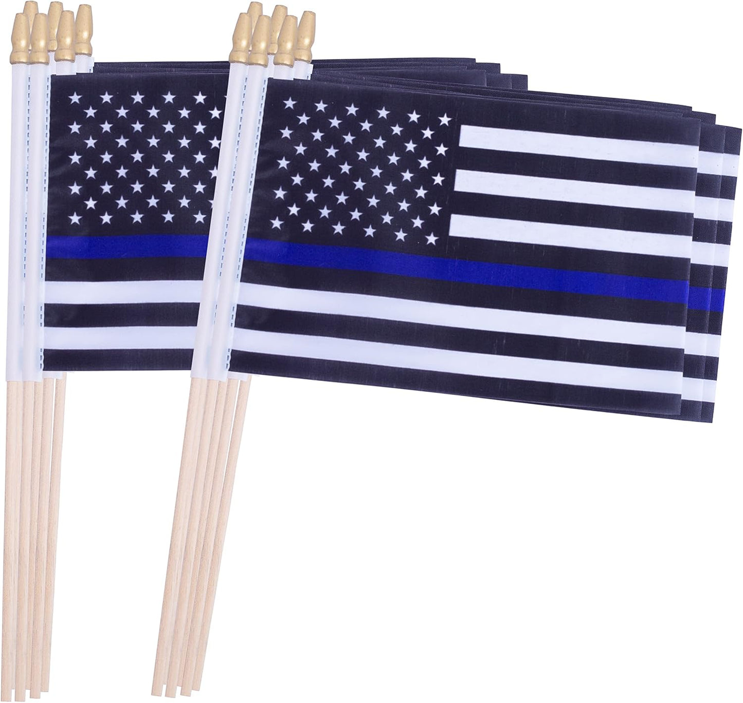 Bandera policía azul fina 5x8 pulg 12 pzas