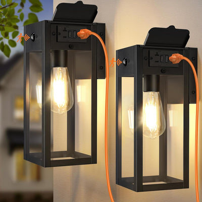 2 Luces Porche GFCI Sensor Movimiento 2 Modos Impermeable