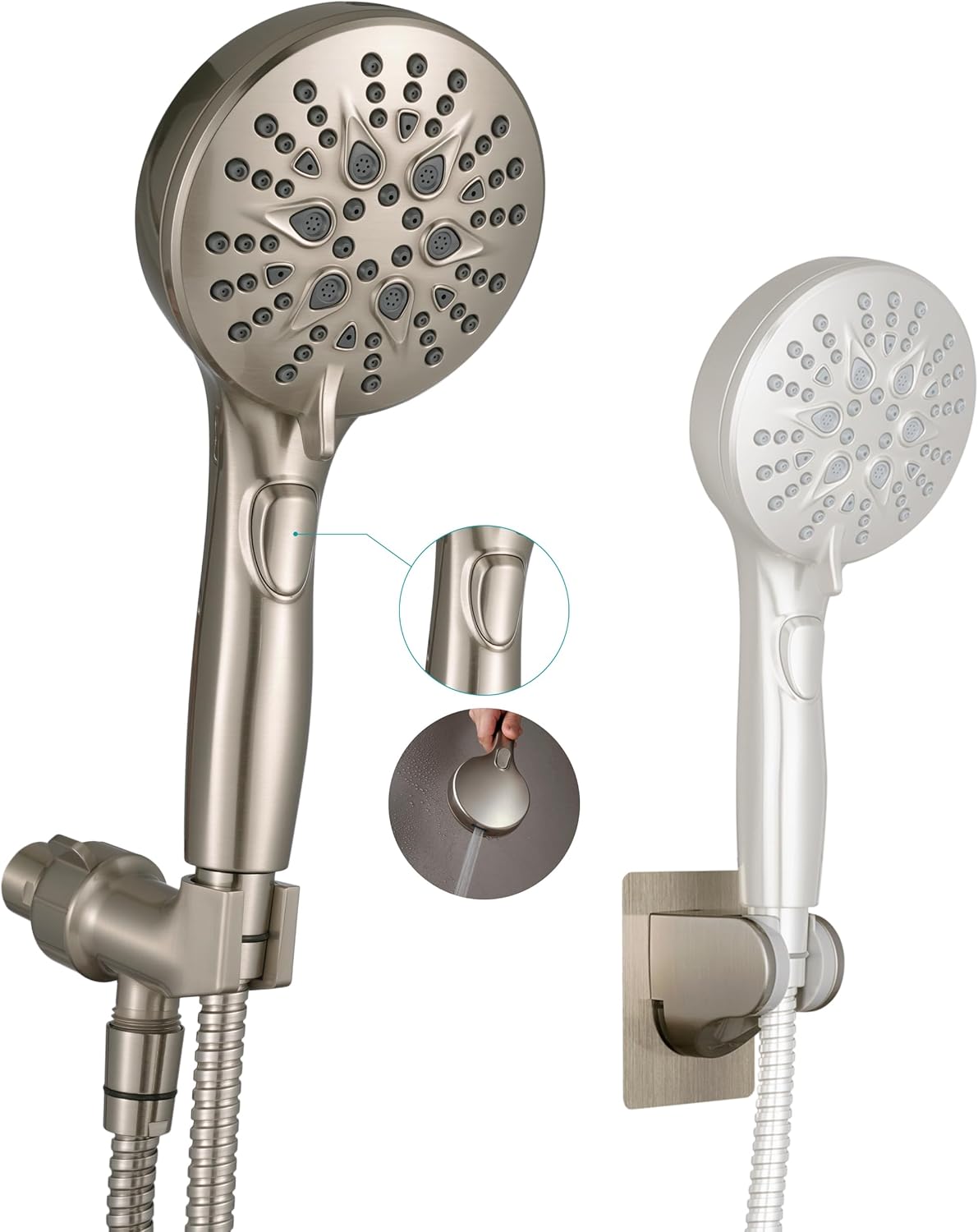 Cabezal ducha mano 7 ajustes manguera 79pulg