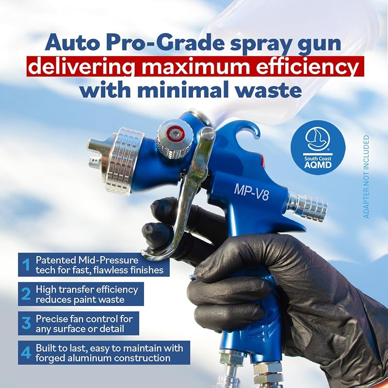 Pistola pintura automotriz V8 Series-MP-V8 transparente