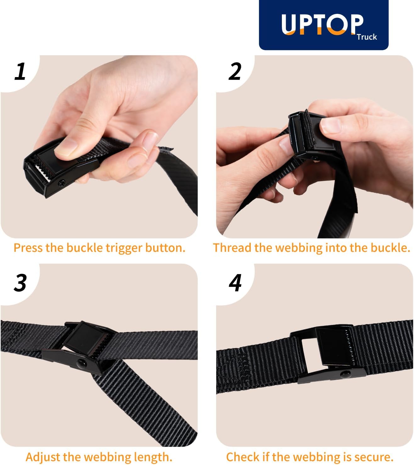 4 Pzas Correas Amarre Ajustables Hebilla 4.92pulg Azul