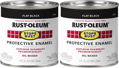 Pintura esmalte negro mate 8oz paquete 2