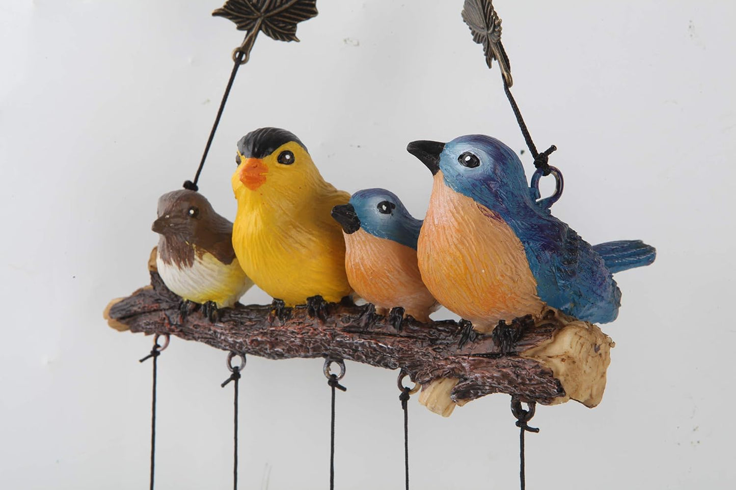 Campanillas de viento pájaros decoración jardín hogar azul