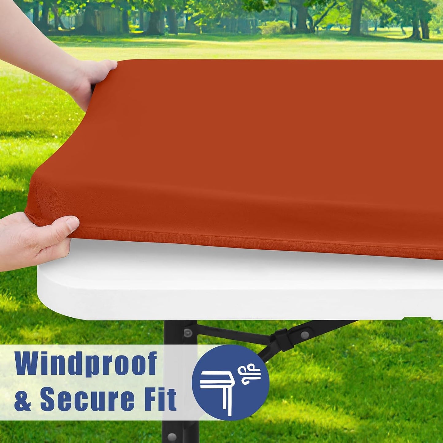 Mantel rectangular elastano 5ft ajustable para picnic y eventos