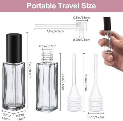 Botella spray perfume recargable viaje 4 pzas