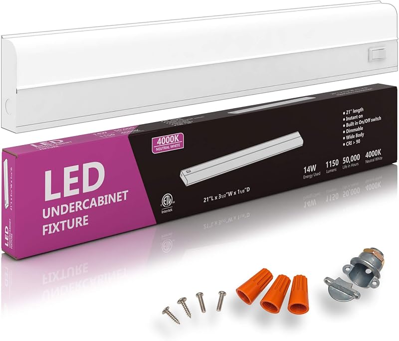 Lámpara LED bajo gabinete 14W 21" regulable blanco frío