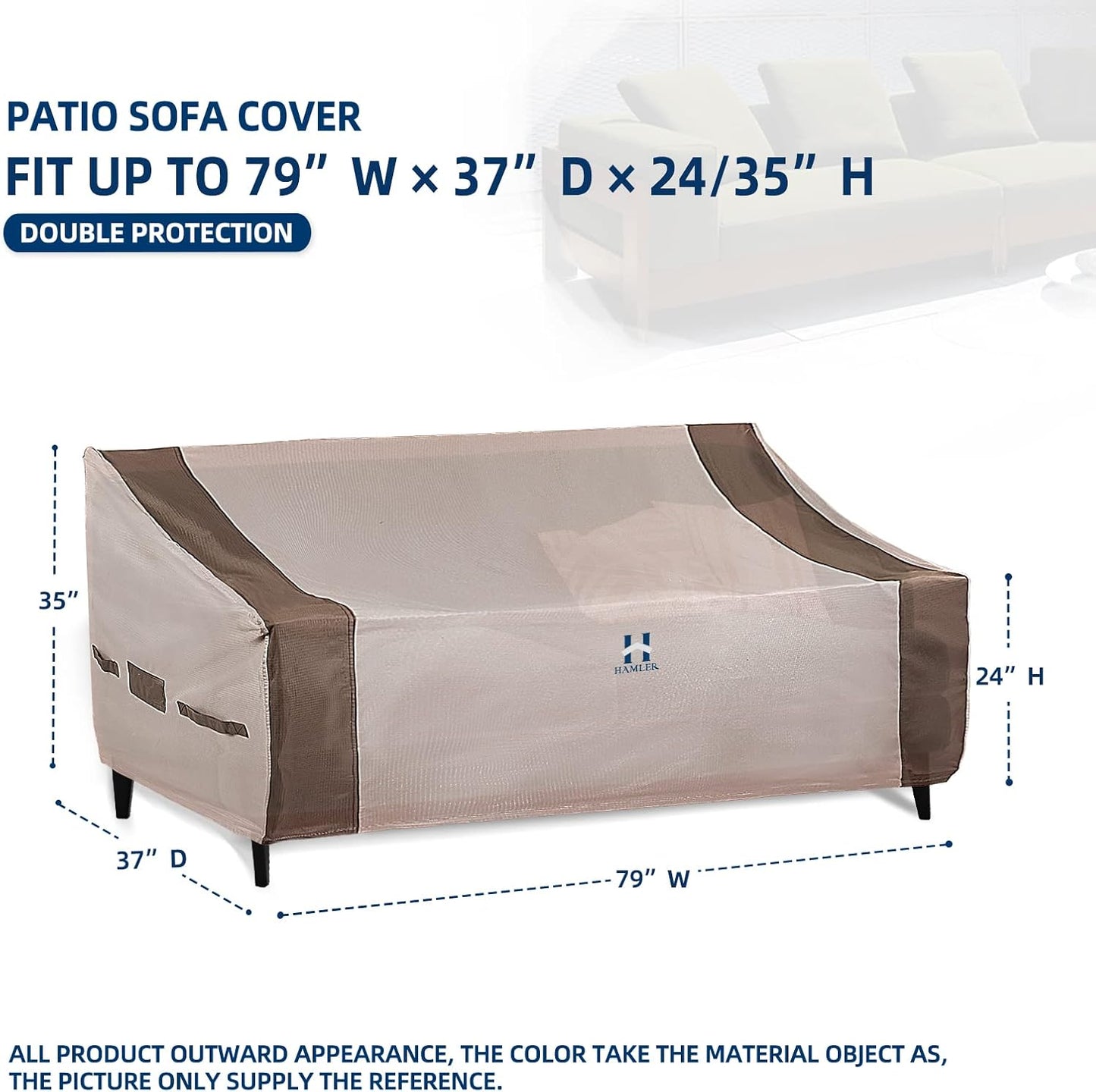 Funda sofá exterior impermeable 79x37x24" marrón