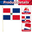 20 Banderas República Dominicana 5x8pulg Madera Lanza Dorada