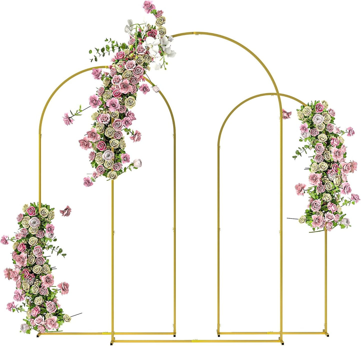 3 Pzas Soporte Arco Metal 6-7" Dorado para Fiesta