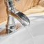 Grifo lavabo cromado plateado con tapón drenaje desplegable