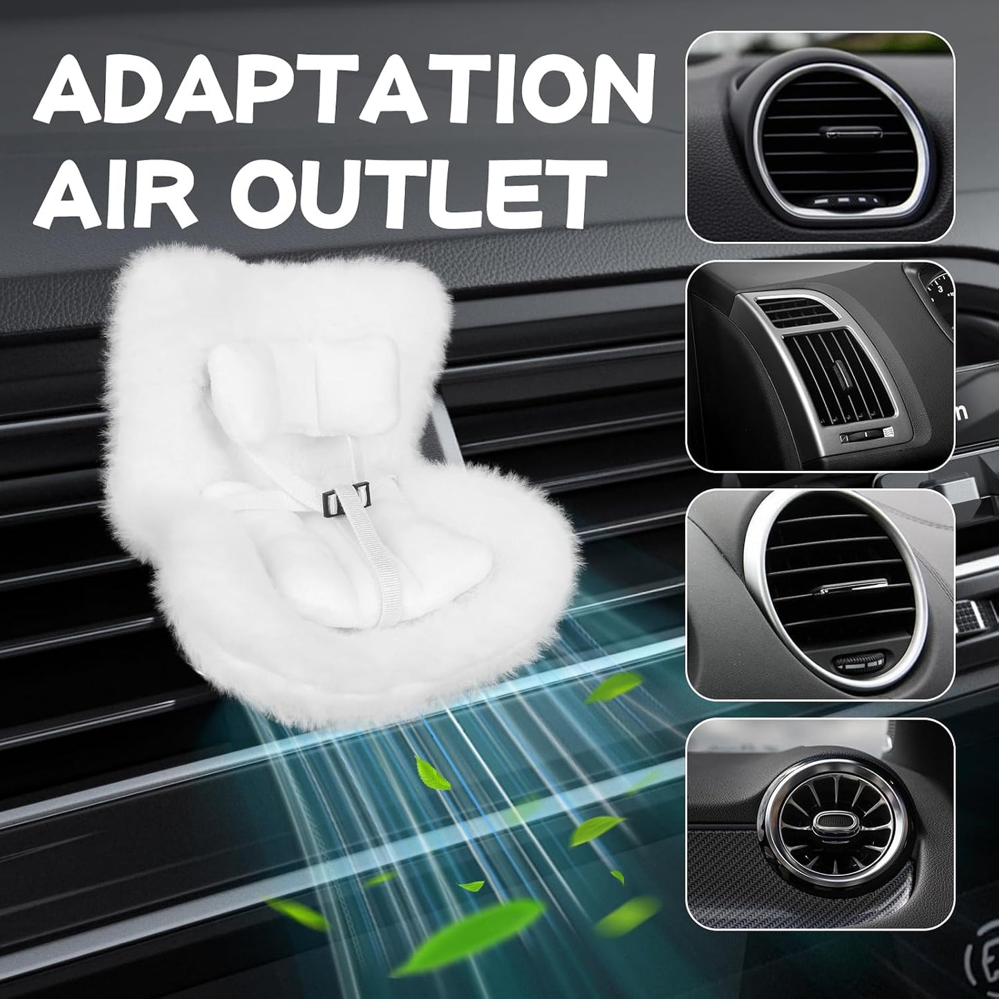 Clip ventilación coche para muñecas con cojín suave