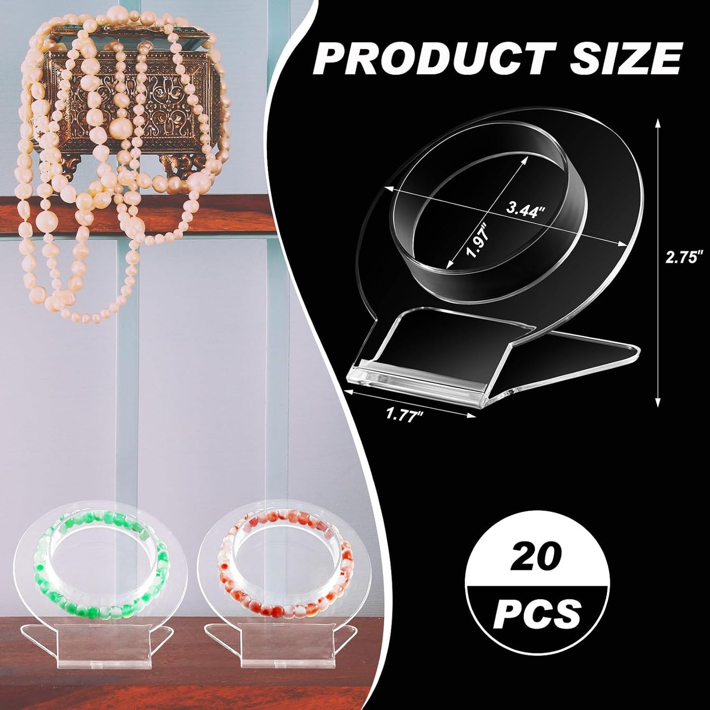 20 Pzas Soportes Acrílicos para Pulseras Joyas