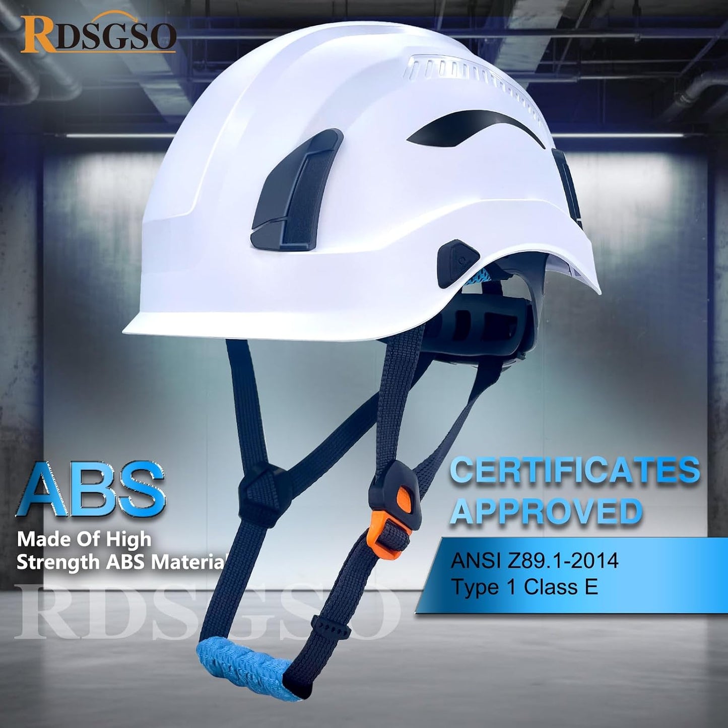 Casco seguridad construcción tipo 1 ANSI 6 puntos