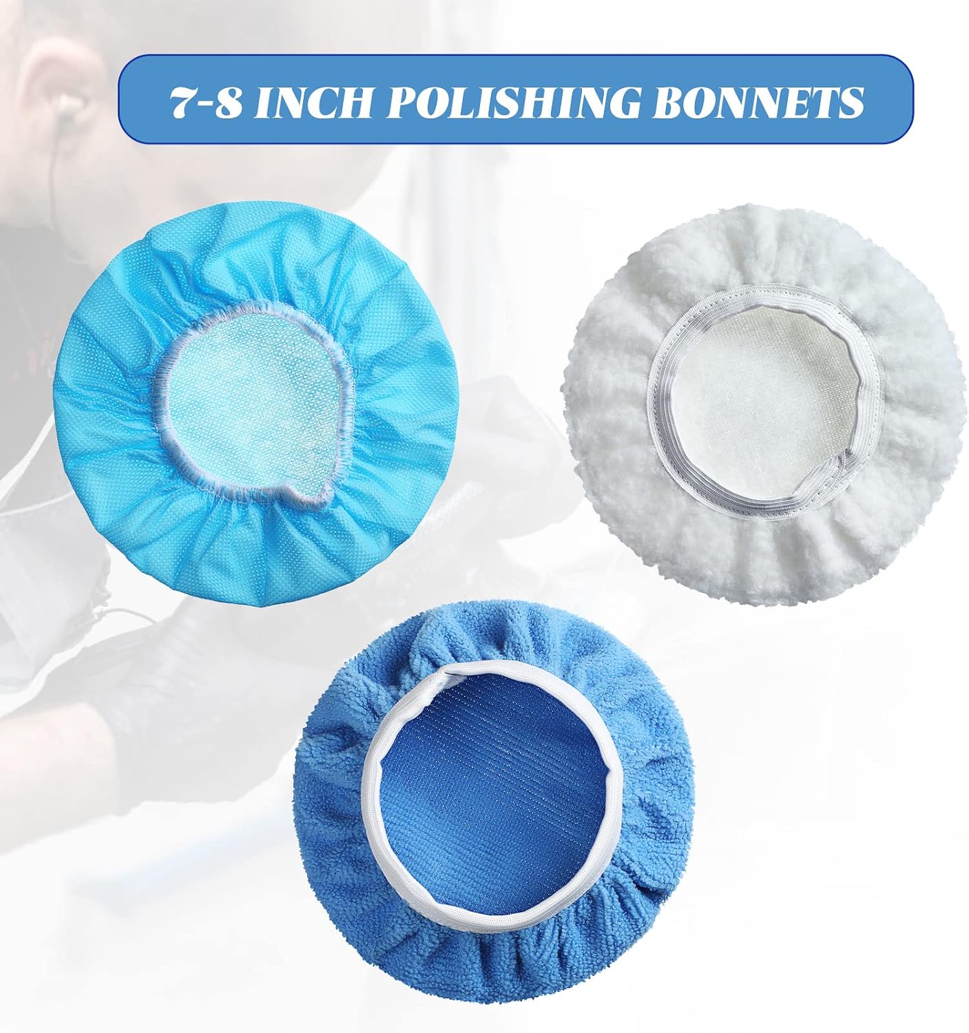 20 Almohadillas Pulidoras Orbitales 7-8pulg Capó Microfibra