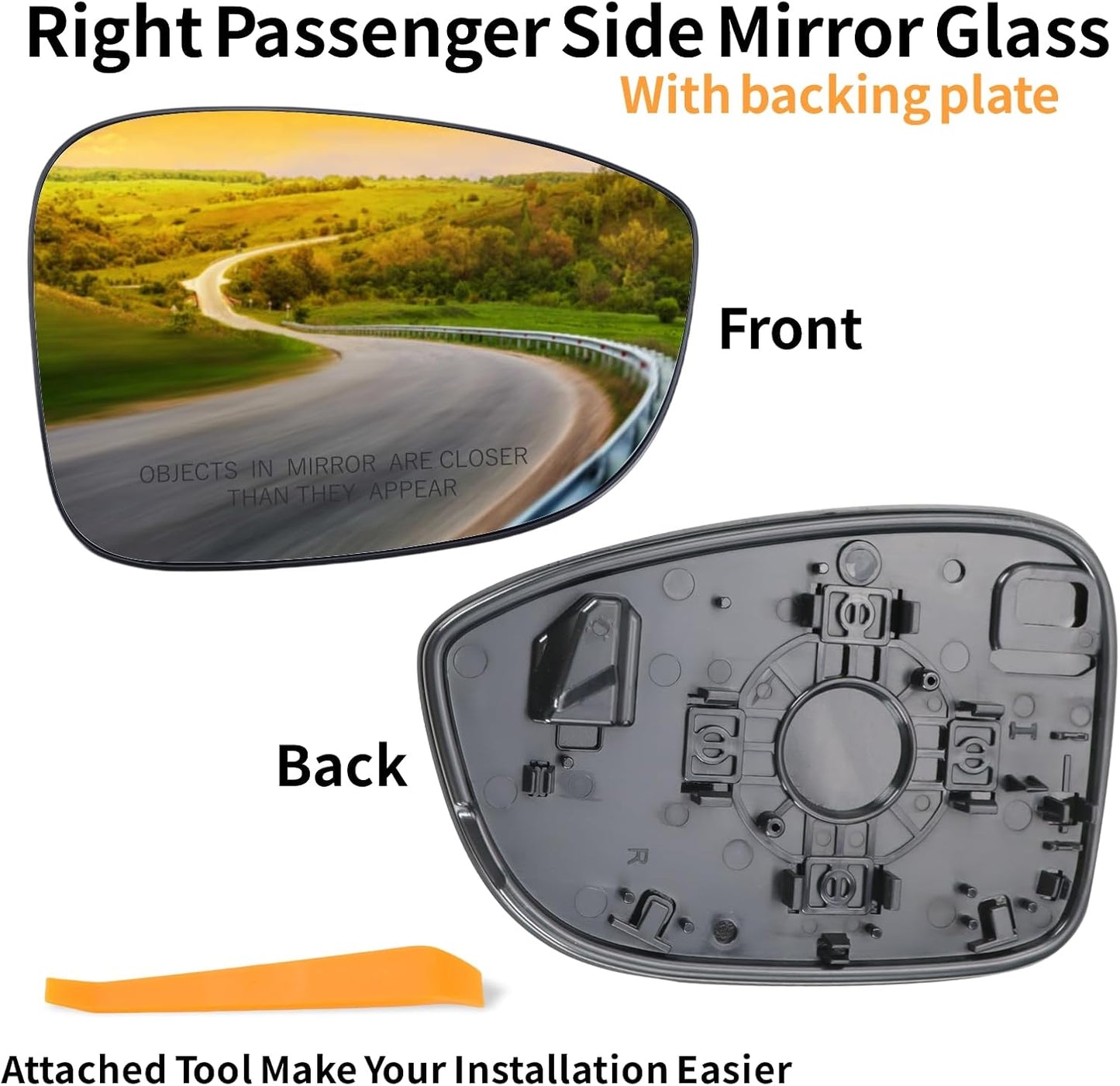 Cristal espejo lateral derecho con placa Honda Accord