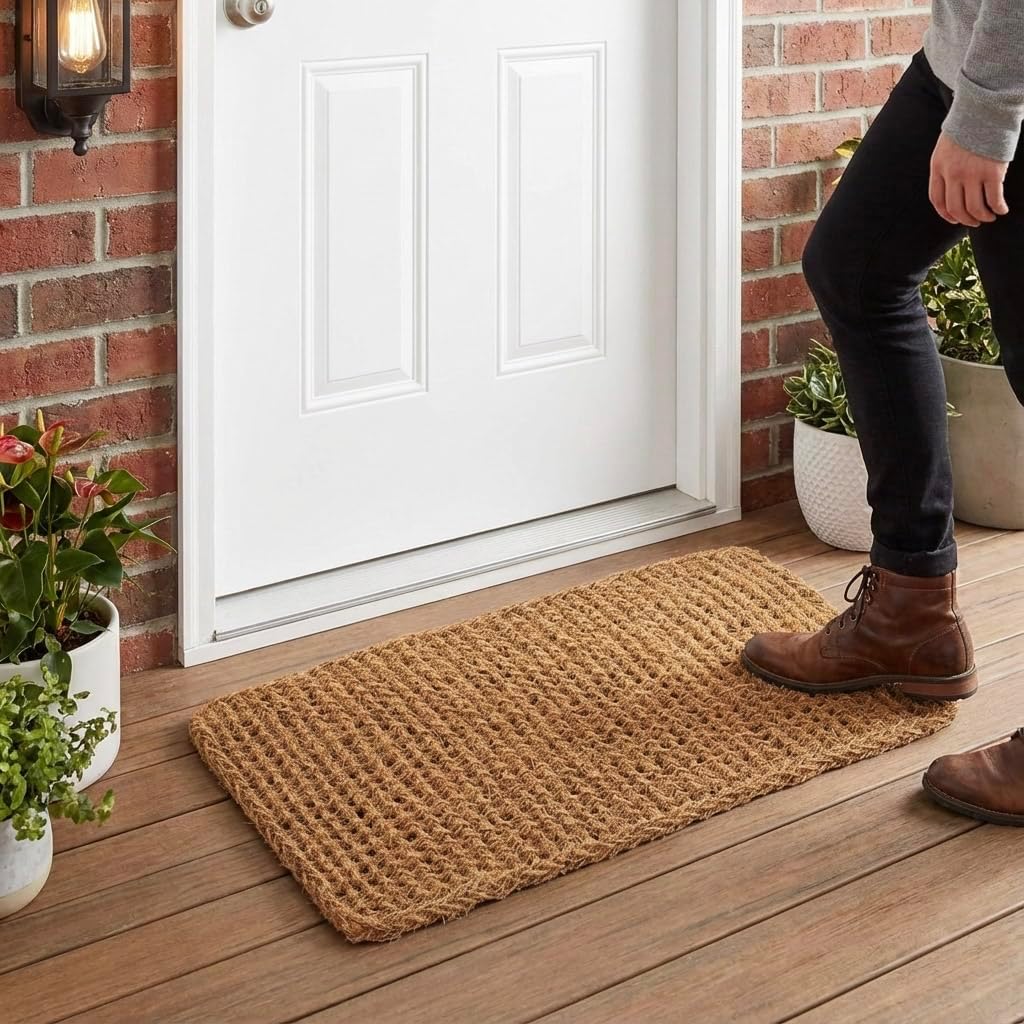 Tapete entrada coco Beige rectangular