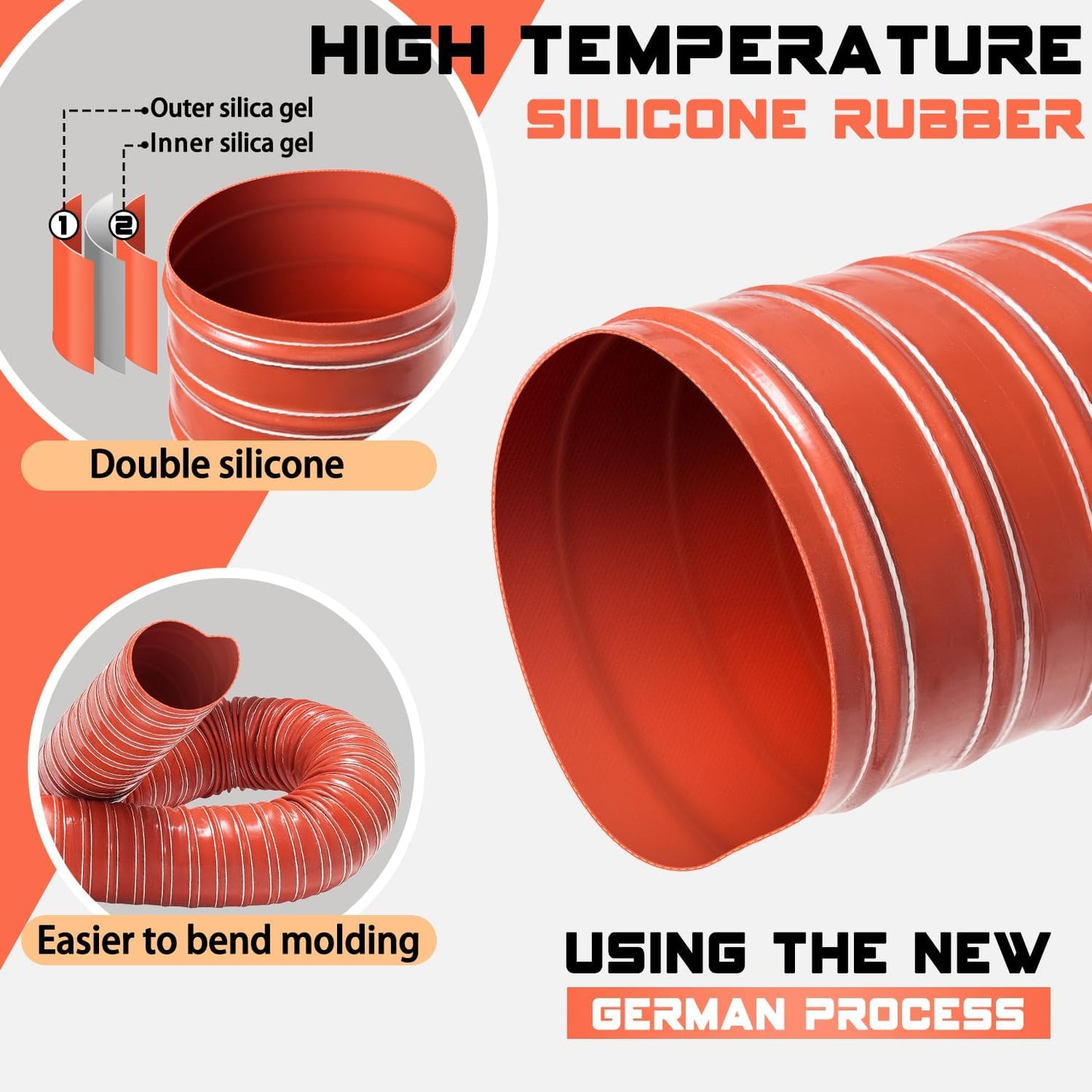 Manguera vacío doble capa silicona 2pulg 3m frenos