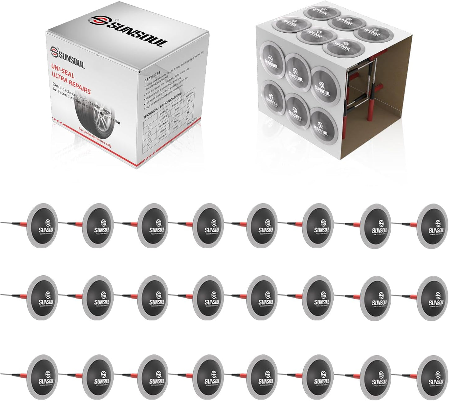 Kit 24 Pzas Parche Tapón Neumático tipo Hongo