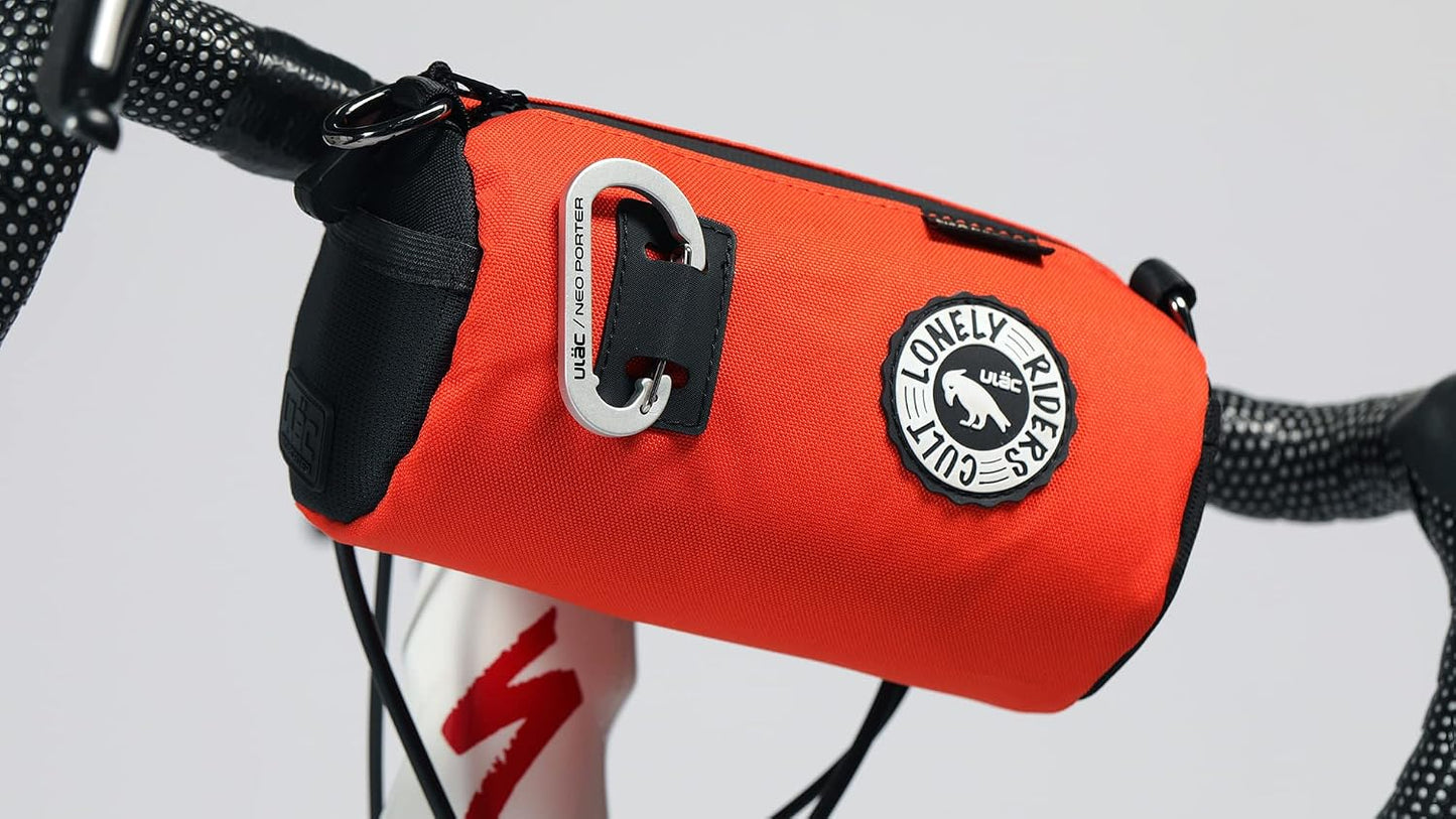 Bolsa manillar bicicleta con ojales luces y correa hombro