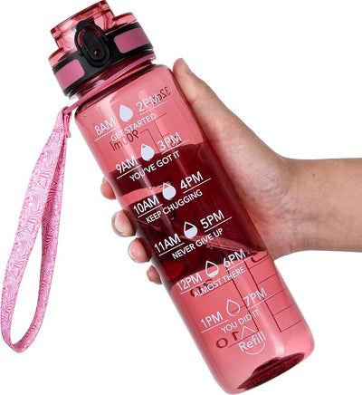 Botella agua deportiva 32oz Tritan sin BPA rojo