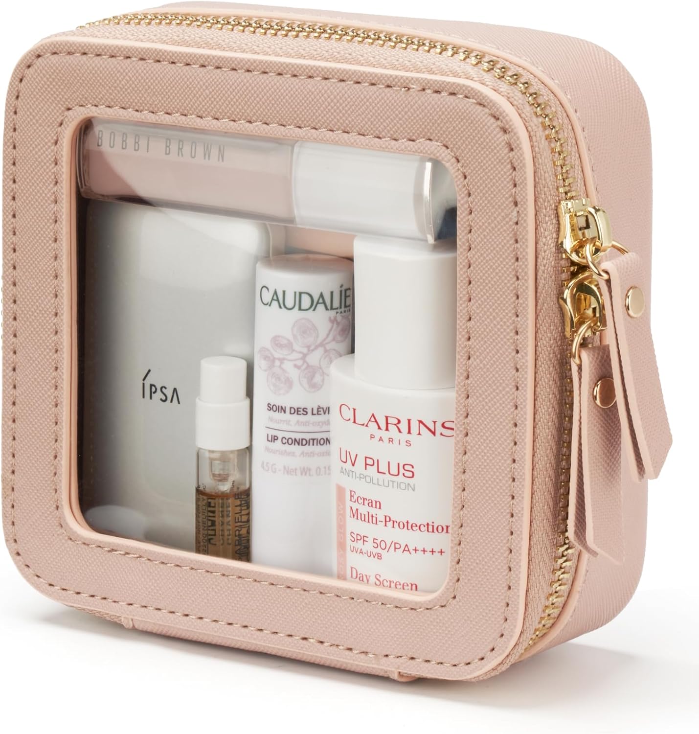 Bolsa maquillaje transparente con cremallera viaje