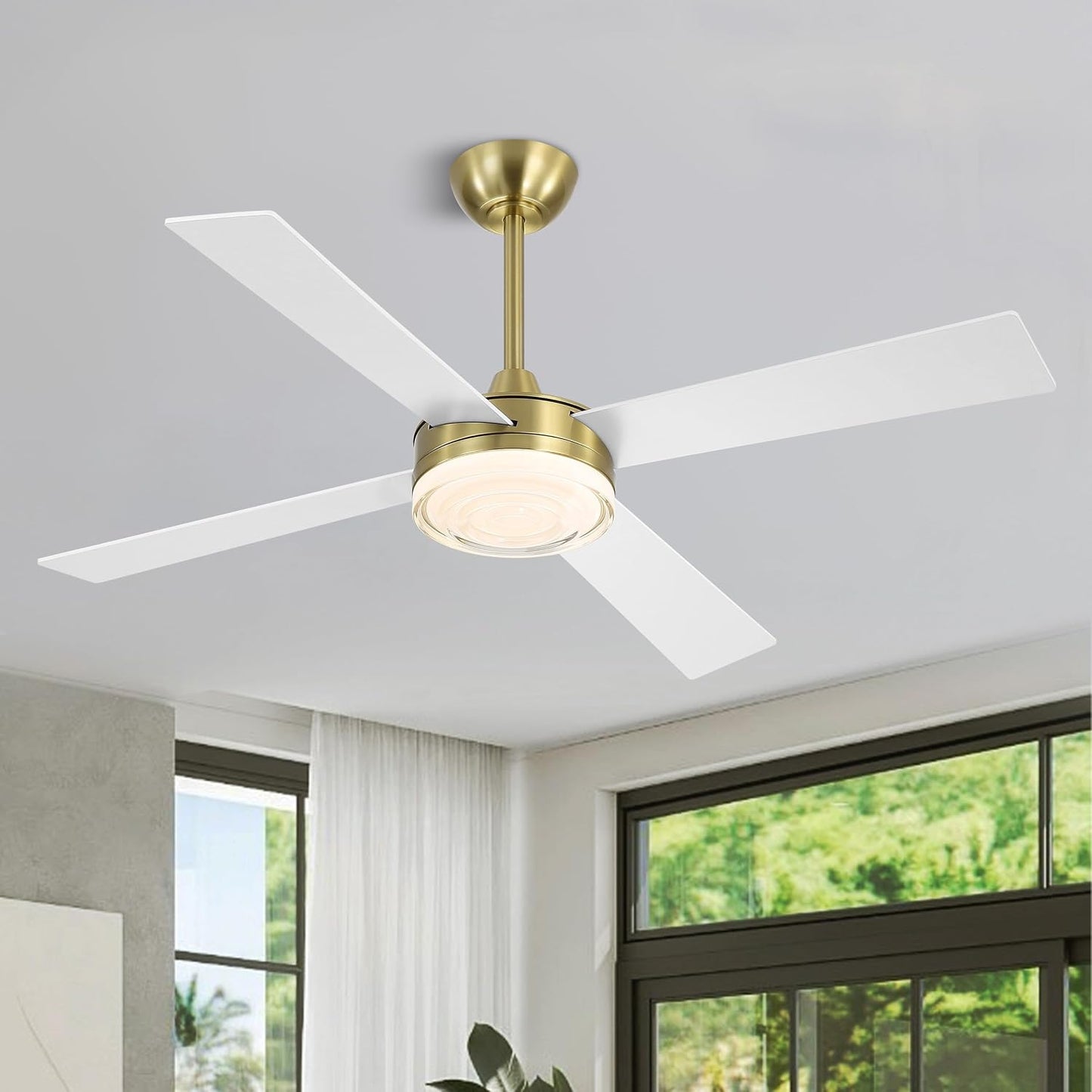 Ventilador techo 52pulg luces control remoto 6 vel motor CC