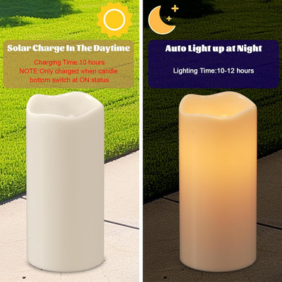 Velas solares LED para exteriores plástico blanco