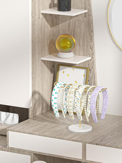 Soporte diadema metal dorado almacenamiento accesorios