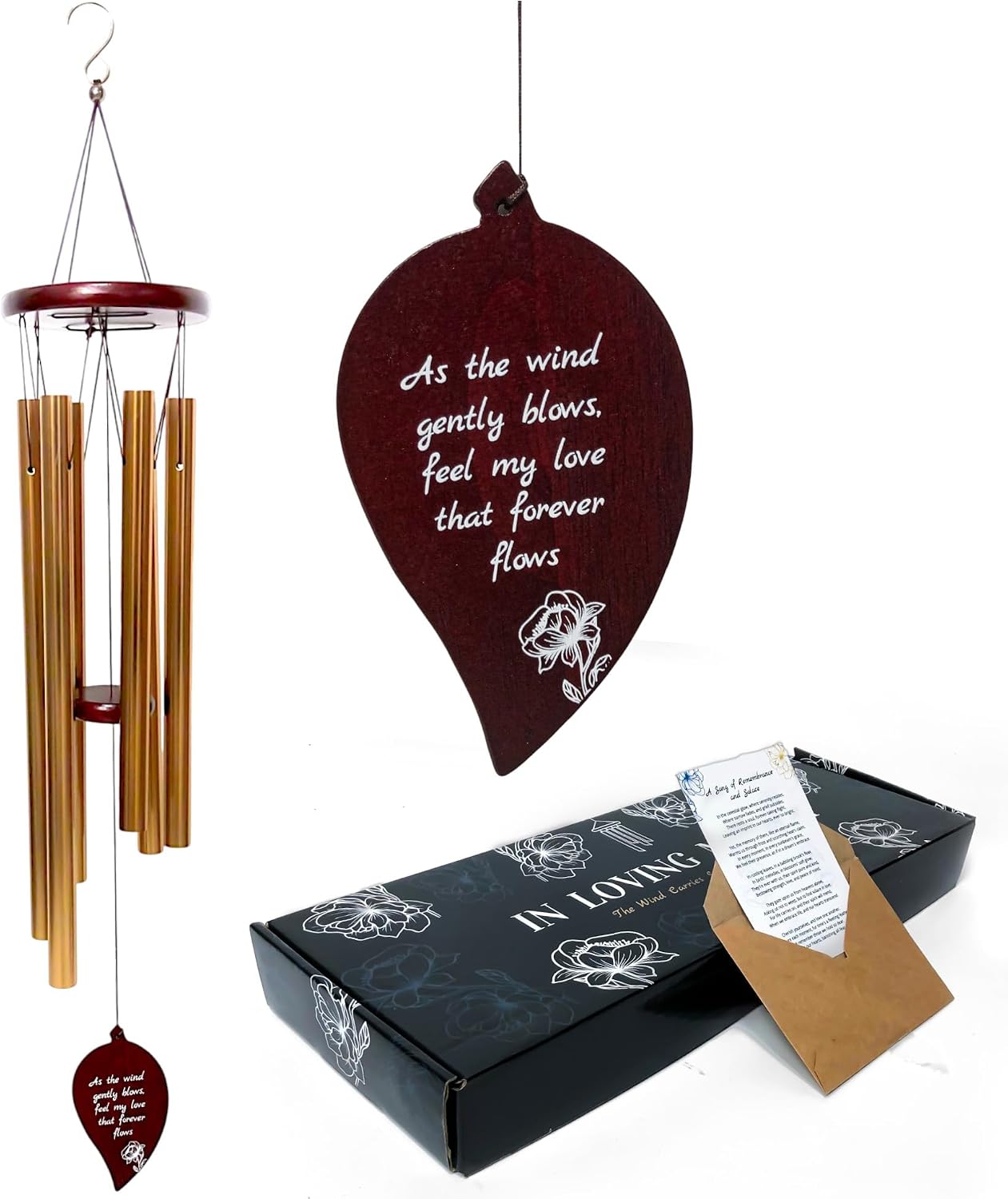Campanillas viento aluminio dorado 32" conmemorativas