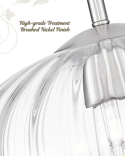 Lámpara colgante cristal calabaza 10.3" níquel cepillado
