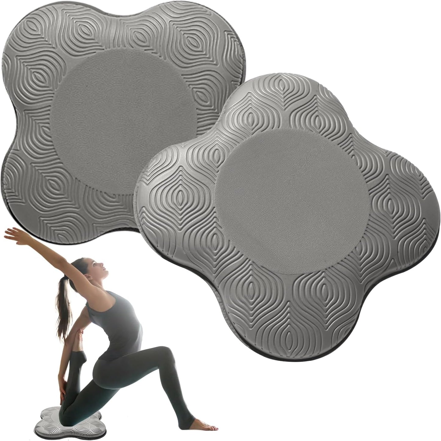 Juego 2 almohadillas rodilla yoga espuma gruesa para mujer y hombre