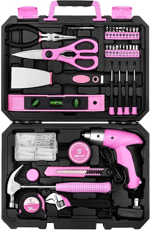 Set 98 Pzas Herramientas Rosa Caja Plástico